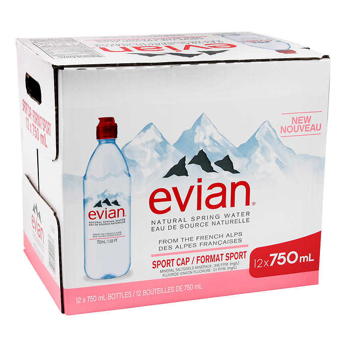 evian Natural Spring Water, 750 ML (25.36 fl oz) bottle