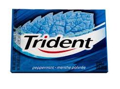 12 pcs Trident peppermint sugar  free