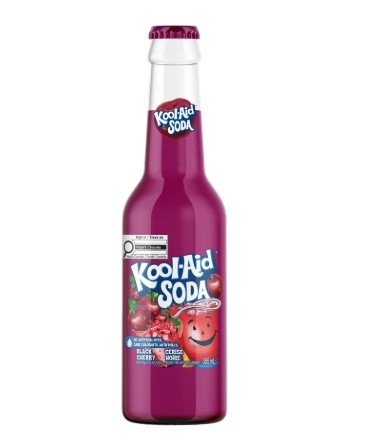 Kool- Aid soda 355mL Black cherry natural flavored glass bottle